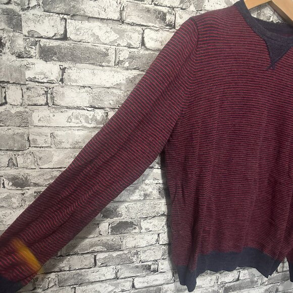 EUC J.Crew Men's Cotton Terry Striped Sweater Size Medium - Picture 4 of 10